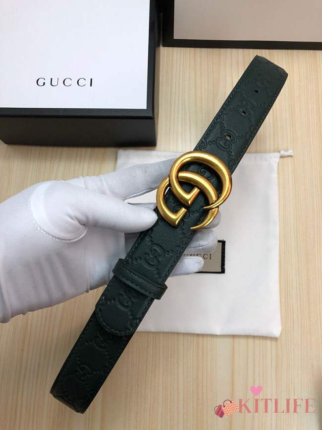 forubags gucci belt dark green - 1