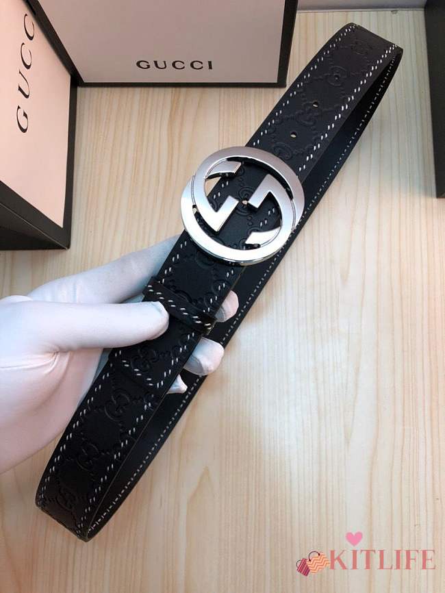 forubags gucci belt silverGG buckle - 1