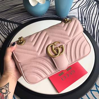 Forubags Gucci GG Marmont Small Matelassé Shoulder Bag 443497 pink