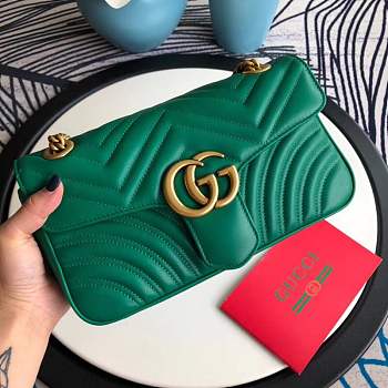 Forubags Gucci GG Marmont Small Matelassé Shoulder Bag 443497 green