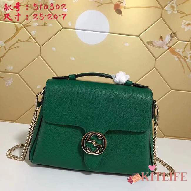 Gucci GG Flap Shoulder Bag On Chain Green 5103032 - 1