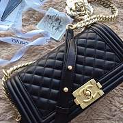 Chanel small Quilted lambskin Boy Bag Black Gold Hardware 20cm - 3