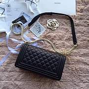 Chanel small Quilted lambskin Boy Bag Black Gold Hardware 20cm - 4