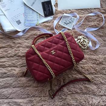 Forubags Chanel Bowling Bag A69924 wine red 24cm