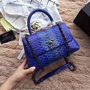 forubags chanel python bag dark blue - 4