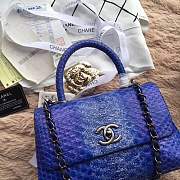 forubags chanel python bag dark blue - 3