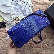 forubags chanel python bag dark blue - 5