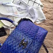 forubags chanel python bag dark blue - 6