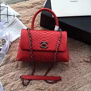 forubags chanel python bag red - 1