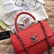 forubags chanel python bag red - 6