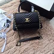 forubags chanel python handbag black gold hardware - 1