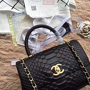 forubags chanel python handbag black gold hardware - 5