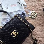 forubags chanel python handbag black gold hardware - 4