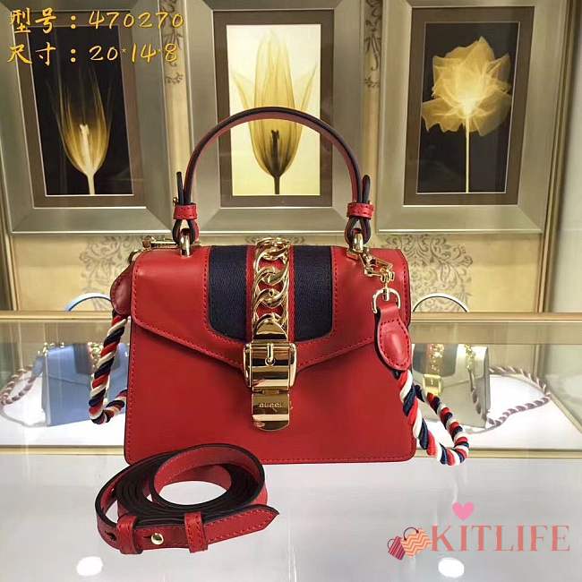 Forubags Gucci 470270 Sylvie Leather mini Bag red - 1