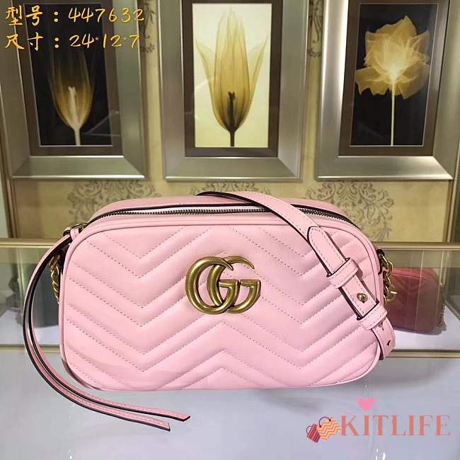 Forubags GUCCI GG Marmont matelasse shoulder bag 447632 pink - 1