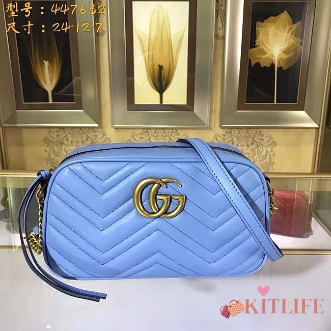 Forubags GUCCI GG Marmont matelasse shoulder bag 447632 blue - 1