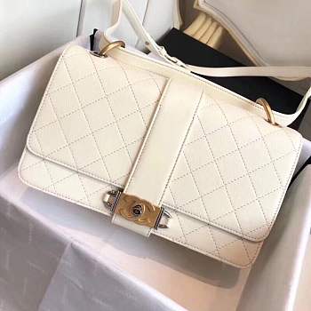  Chanel Flap Bag White 24cm