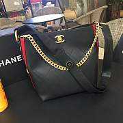 Chanel HOBO Handbag 93660# black matching red - 1