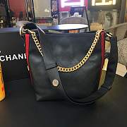 Chanel HOBO Handbag 93660# black matching red - 6