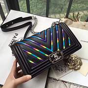 Chanel Multicolor Chevron Medium Boy Bag Black A67086 VS08027 - 1