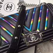 Chanel Multicolor Chevron Medium Boy Bag Black A67086 VS08027 - 5