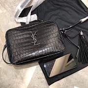 forubags YSL Black Crocodile Embossed Leather Camera Bag - 1