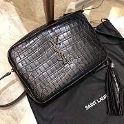 forubags YSL Black Crocodile Embossed Leather Camera Bag - 3