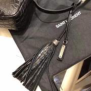 forubags YSL Black Crocodile Embossed Leather Camera Bag - 6