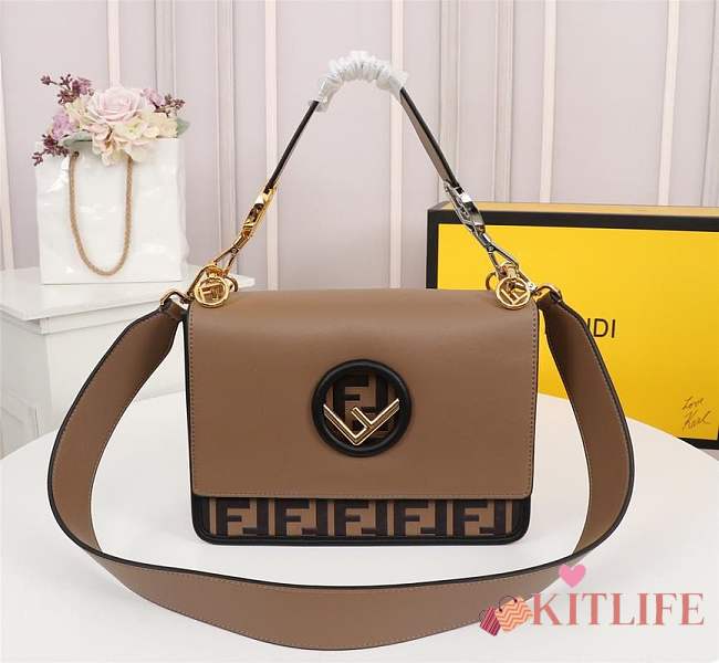 FENDI KAN I LOGO handbag brown - 1