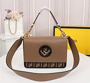 FENDI KAN I LOGO handbag brown - 1