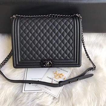 Forubags Chanel 30cm Le Boy Caviar bag gun black hardware