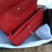 Forubags Chanel Chevron flap bag red lambskin gold metal medium  A01112  - 4