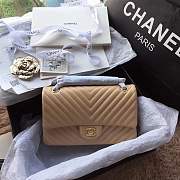 Forubags Chanel Chevron flap bag Apricot lambskin gold metal medium A01112 - 1