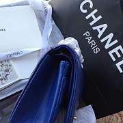 Forubags Chanel Chevron flap bag blue lambskin gold metal medium A01112 - 4