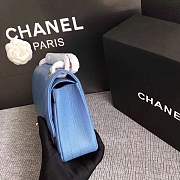 Forubags Chanel Caviar calfskin flap bag light blue gold metal medium 1112 - 4