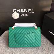 Forubags Chanel Caviar calfskin flap bag fruit green gold metal medium 1112 - 4