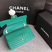 Forubags Chanel Caviar calfskin flap bag fruit green gold metal medium 1112 - 6