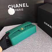 Forubags Chanel Caviar calfskin flap bag fruit green gold metal medium 1112 - 5