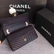 Forubags Chanel Caviar calfskin flap bag black gold metal medium 1112 - 6