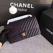 Forubags Chanel Caviar calfskin flap bag black gold metal medium 1112 - 5