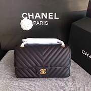Forubags Chanel Caviar calfskin flap bag black gold metal medium 1112 - 2