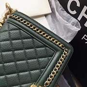 Forubags Chanel Green Quilted Boy Bag 25cm  with Top Handle - 6