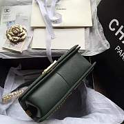 Forubags Chanel Green Quilted Boy Bag 25cm  with Top Handle - 5