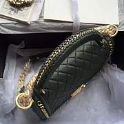 Forubags Chanel Green Quilted Boy Bag 25cm  with Top Handle - 4