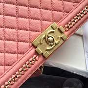 Forubags Chanel PINK Quilted Boy Bag 25cm with Top Handle - 4