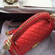 Forubags Chanel red Quilted Boy Bag 25cm with Top Handle - 4