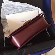 Forubags Chanel Boy Bag Lambskin with handle burgundy - 6