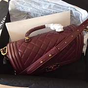 Forubags Chanel Boy Bag Lambskin with handle burgundy - 4