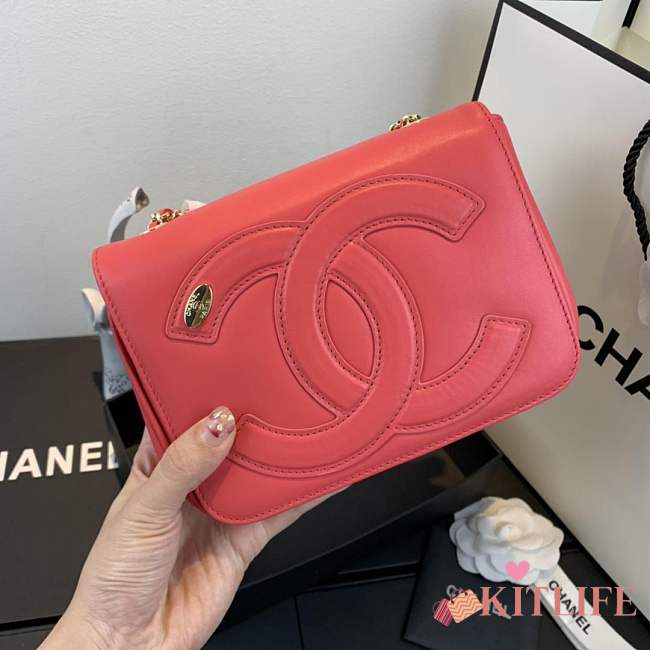 Forubags Chanel lambskin flapbag AS0321 red - 1