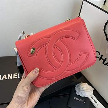 Forubags Chanel lambskin flapbag AS0321 red